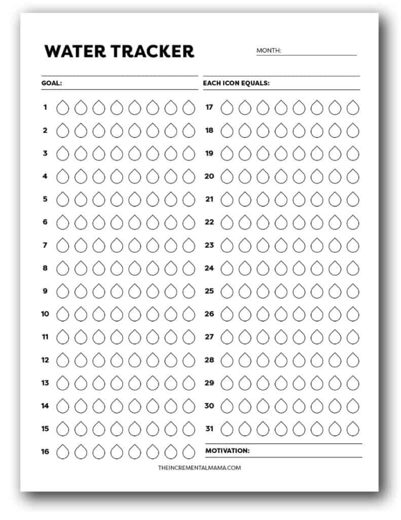 Free Water Tracker Printable (and Tips for Tracking Water Intake!)