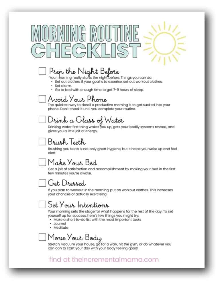 The Morning Routine Checklist To Start Your Day With Energy Focus