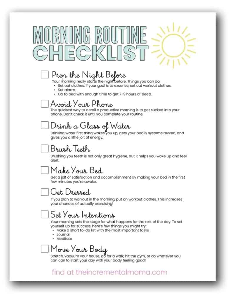 The Morning Routine Checklist to Start Your Day with Energy & Focus