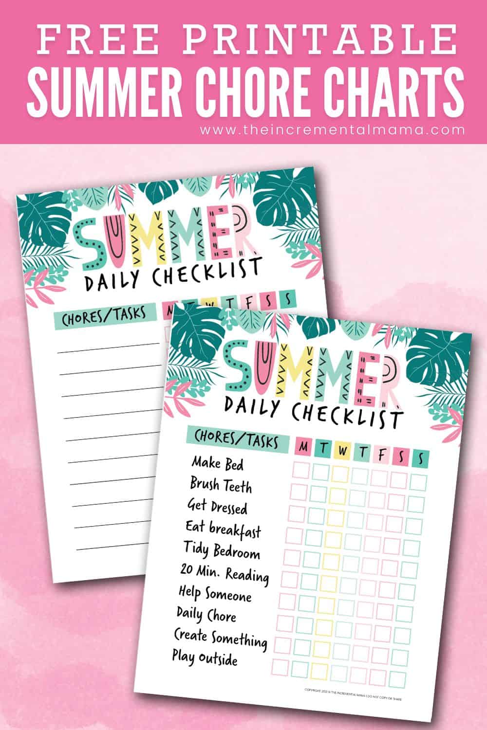 Free Summer Chore Chart to Keep Kids Busy & Mom Happy