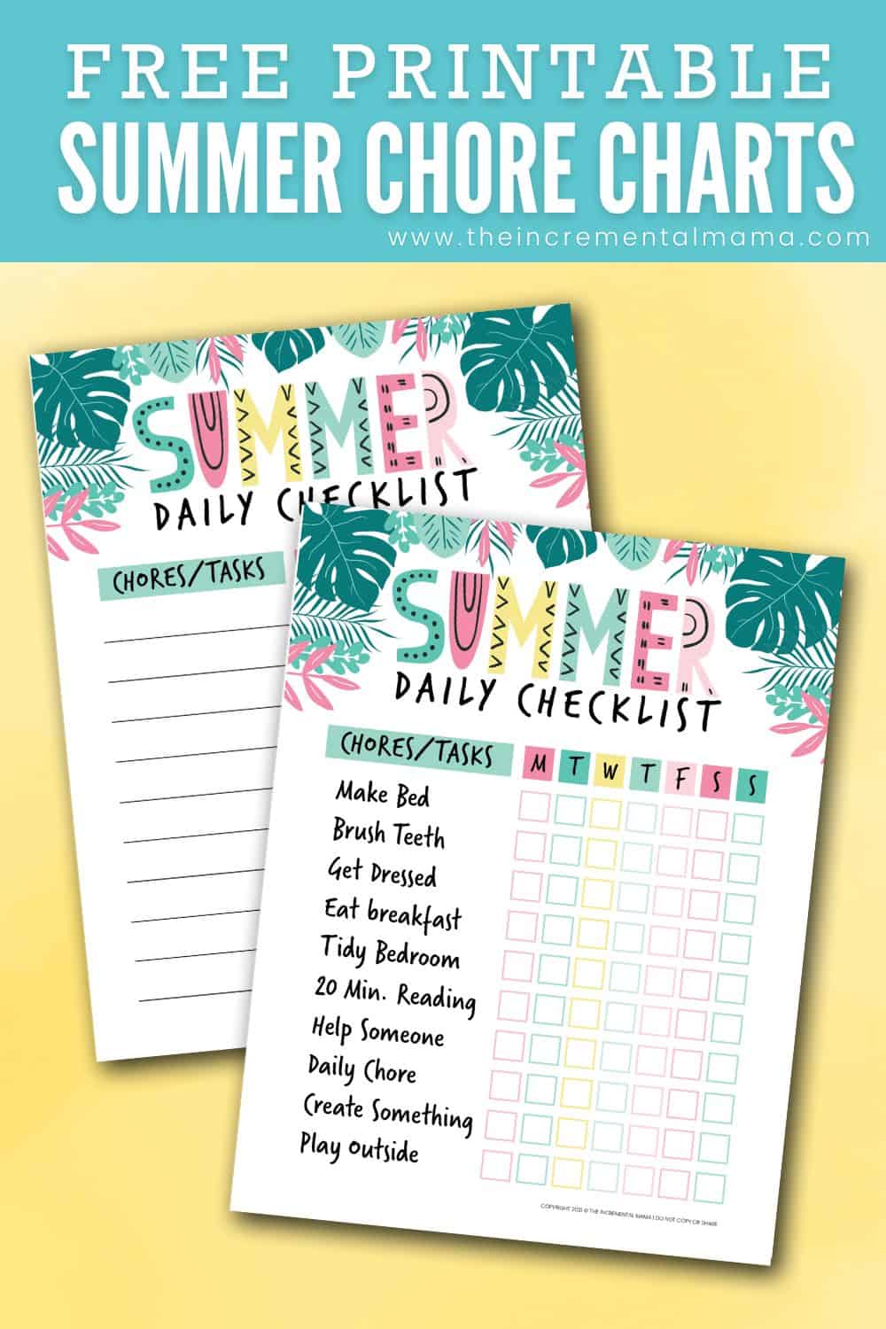 Free Summer Chore Chart to Keep Kids Busy & Mom Happy