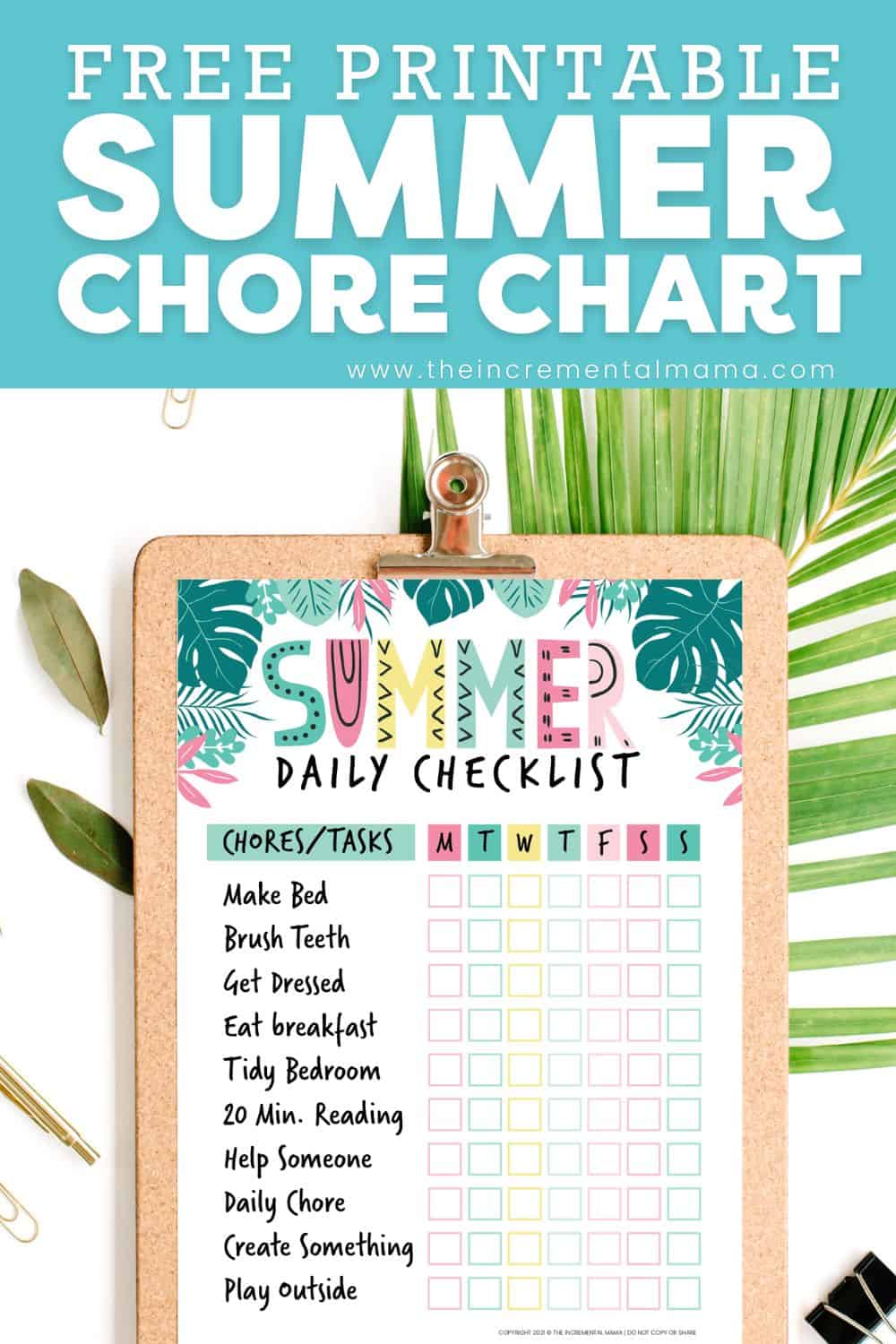 Free Summer Chore Chart to Keep Kids Busy & Mom Happy