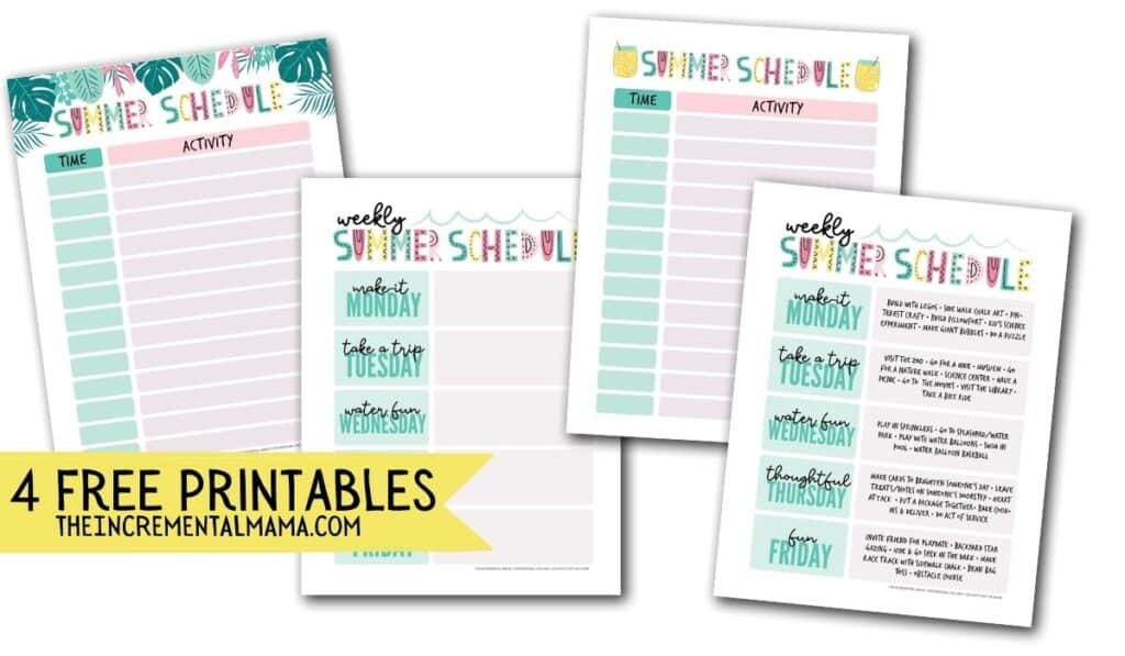 the Best Summer Schedule for Kids + Free Printable Bundle