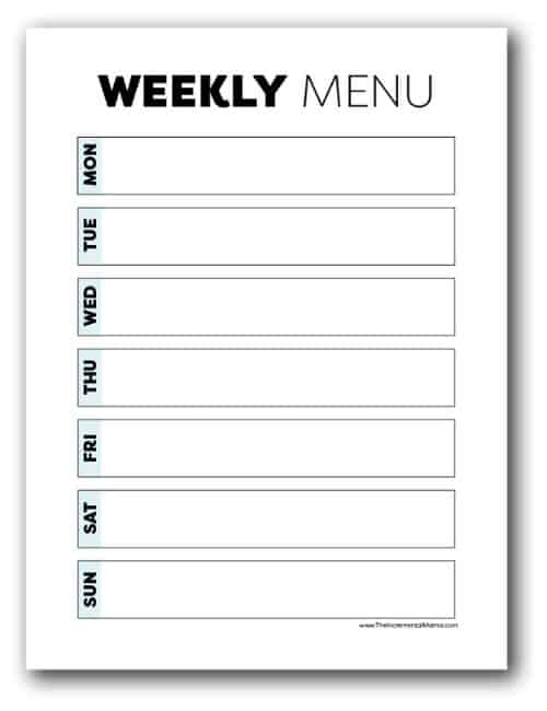 weekly menu planner