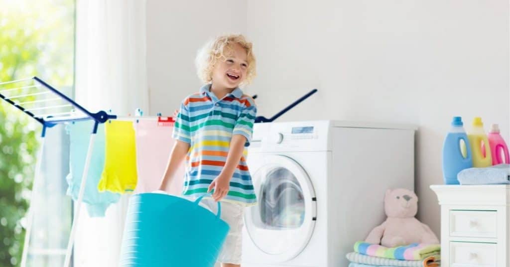 get kids to help with laundry