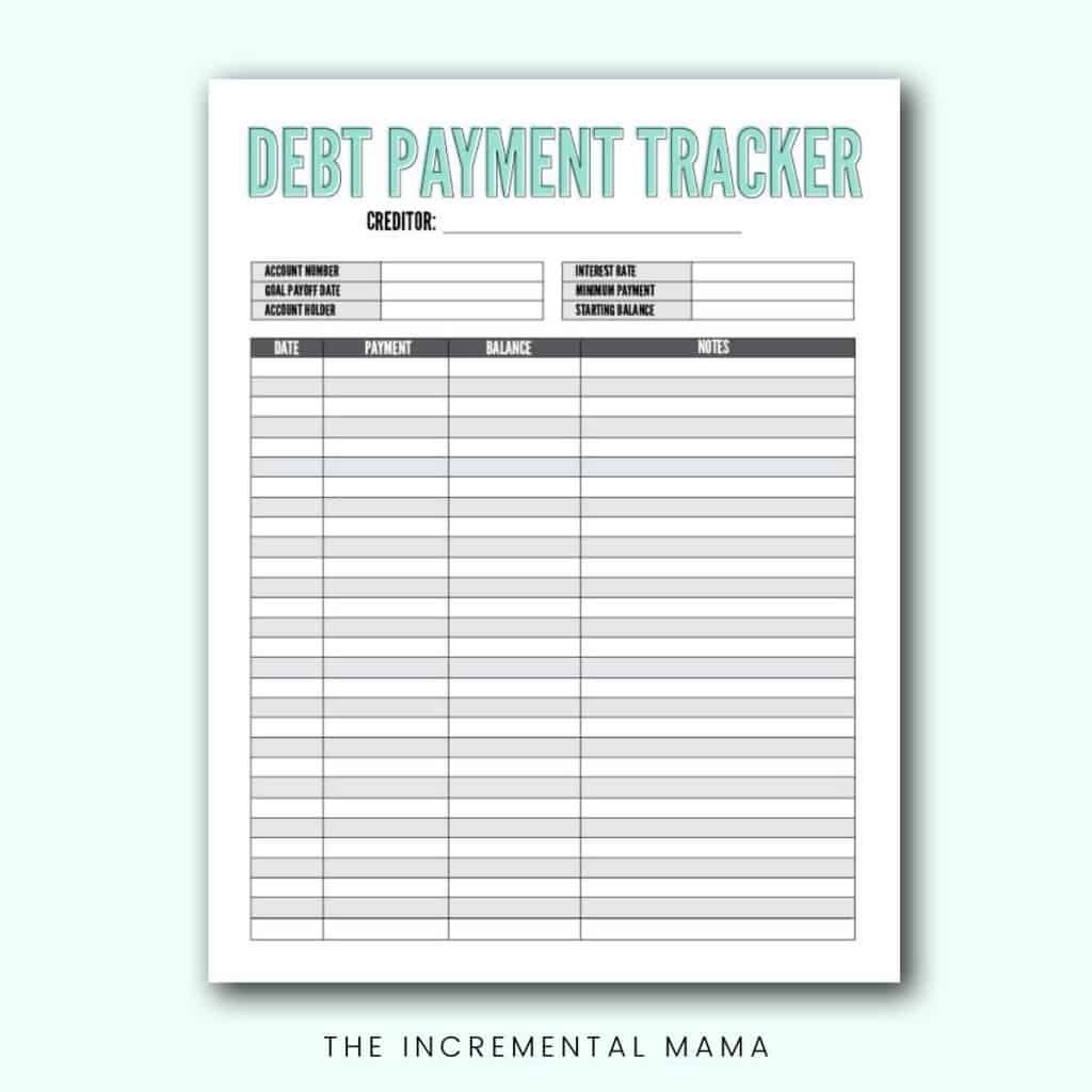 debt tracker budgeting pdf