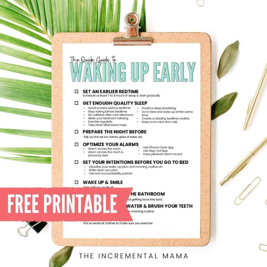 free pdf wake up early checklist