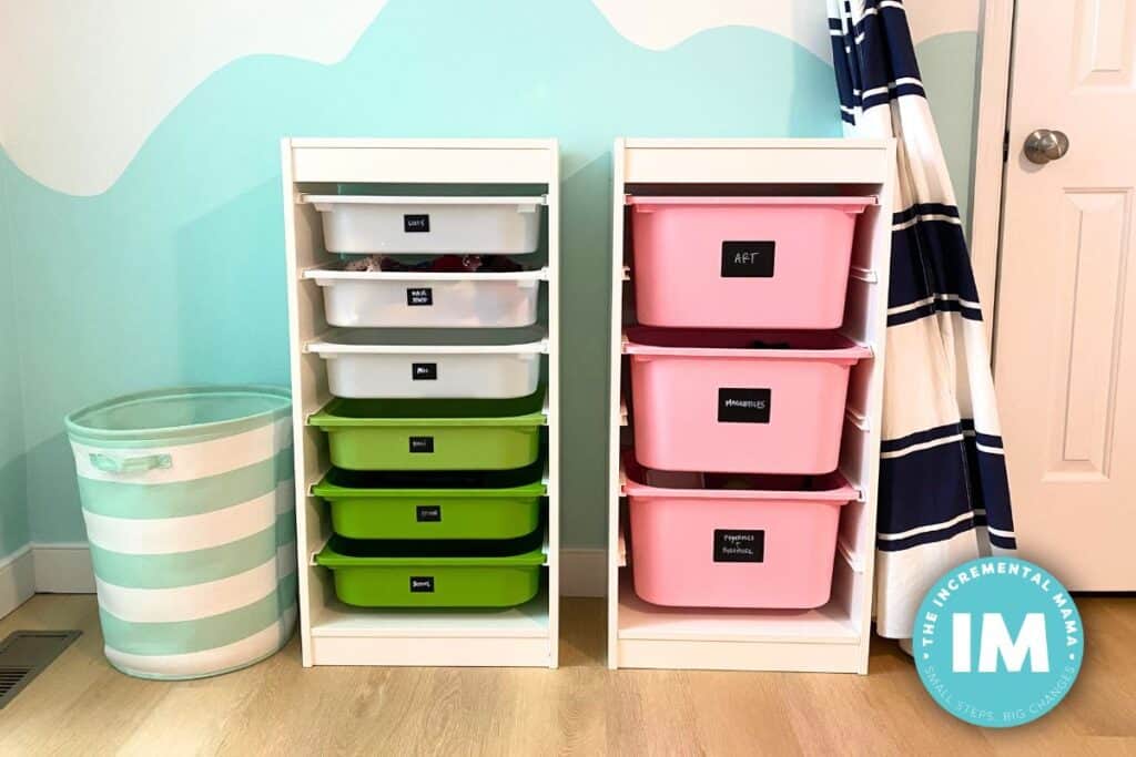 ikea trofast toy storage in kids bedroom