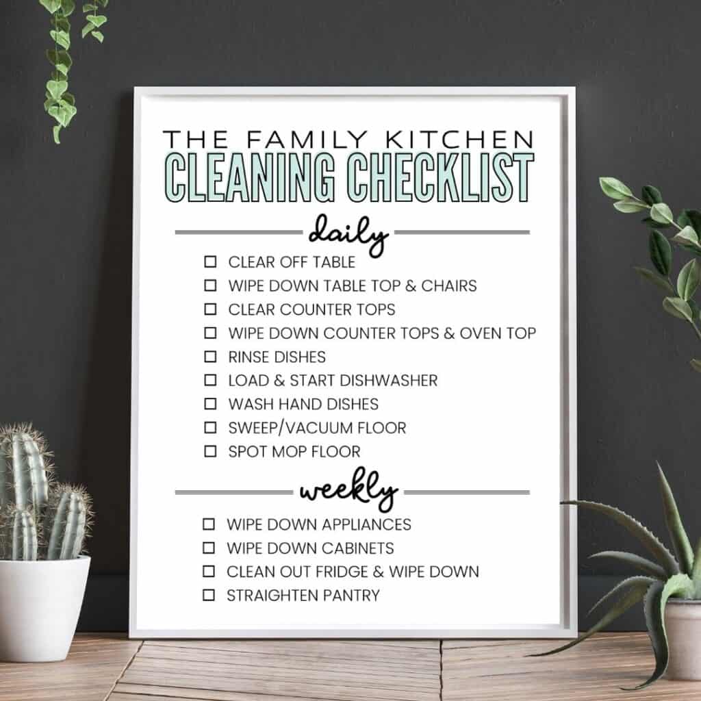 modern kitchen cleaning checklist