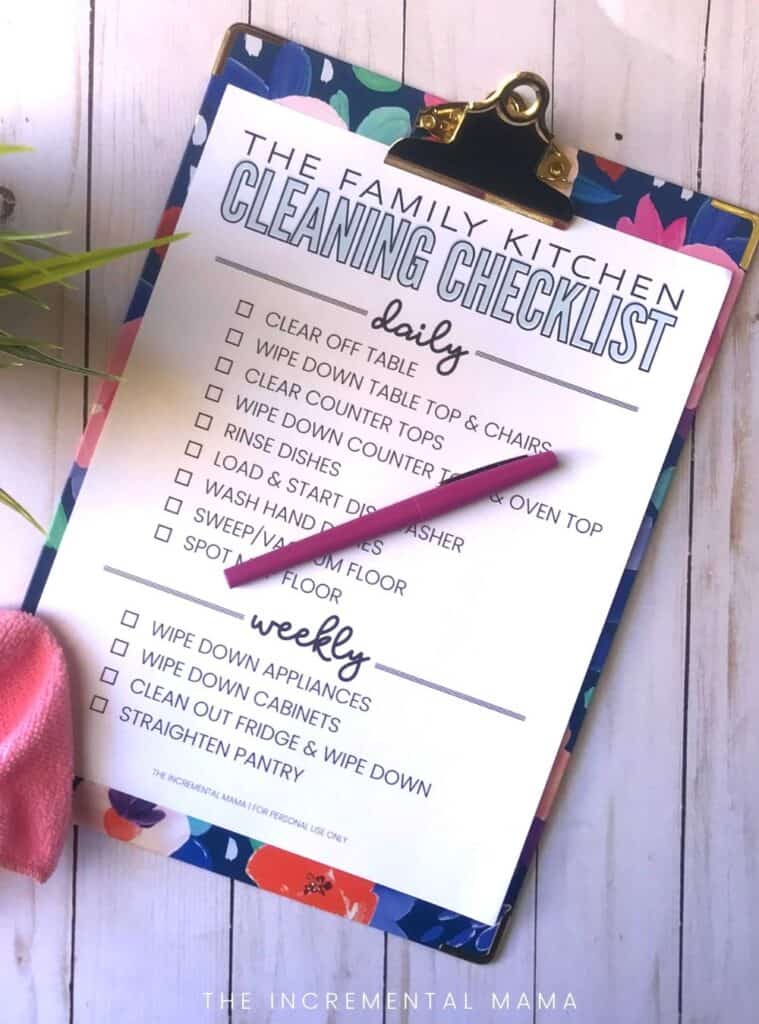 kitchen cleaning checklist pdf printable