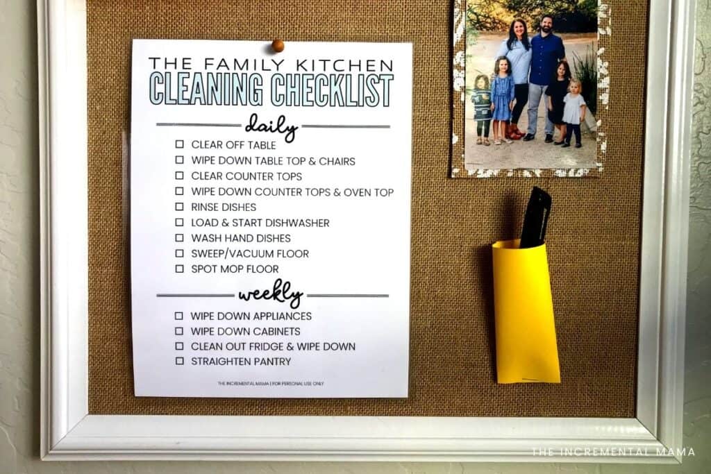 printable cleaning checklist for kitchen