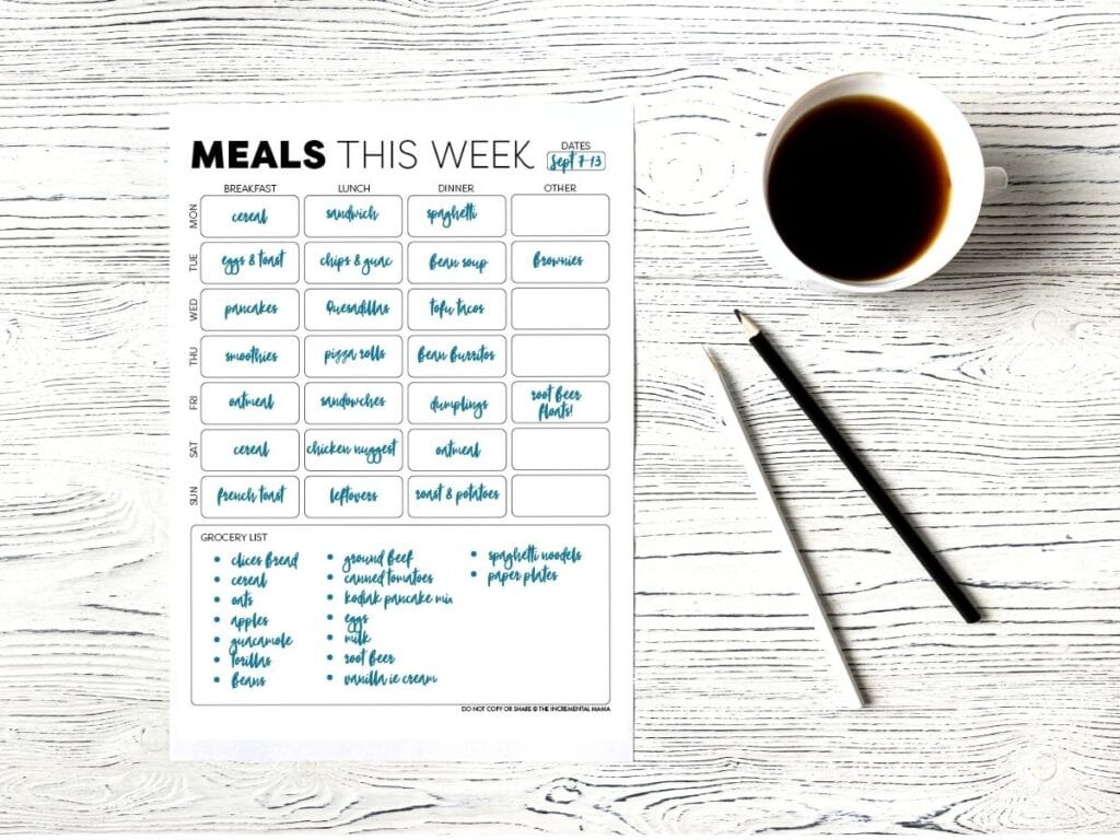 meal plan for a family