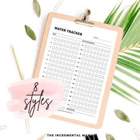 free printable water tracker templates