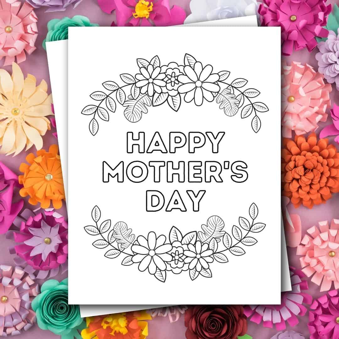 free printable mother's day color page