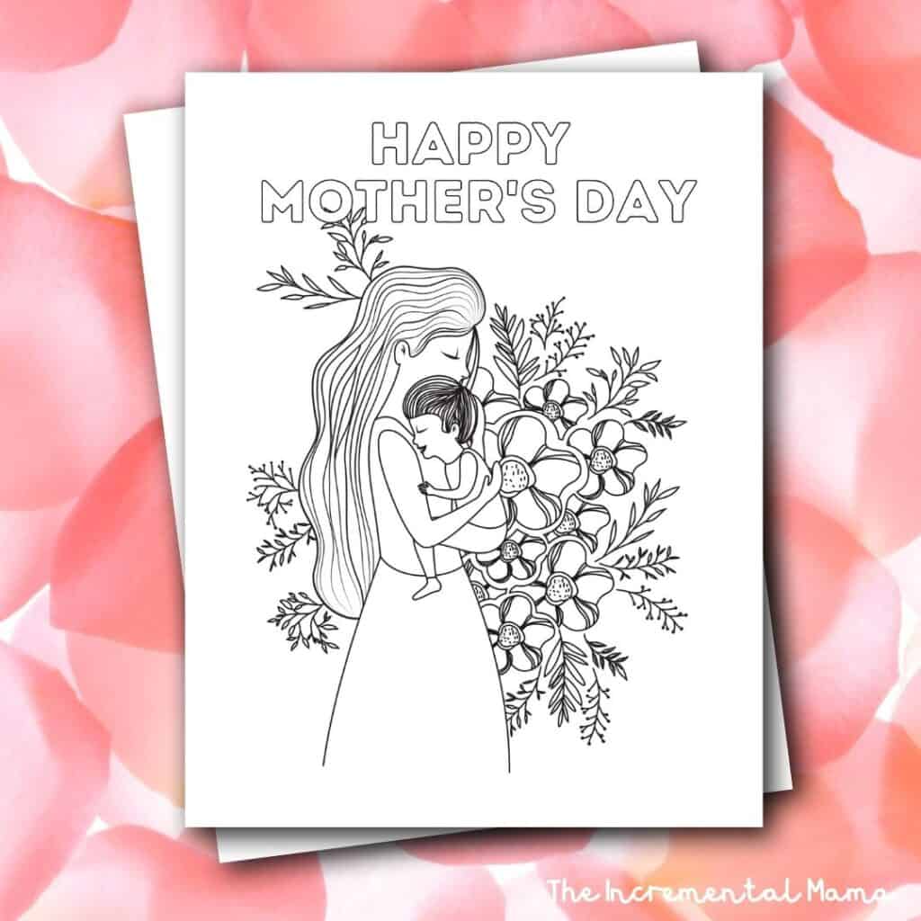 free printable mother's day color page