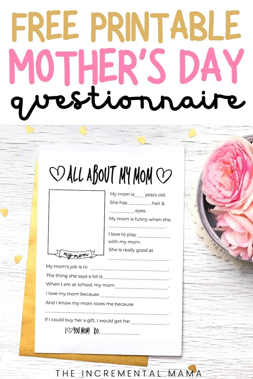 Free Mother's Day Questionnaire Printable + Grandma Questionnaire