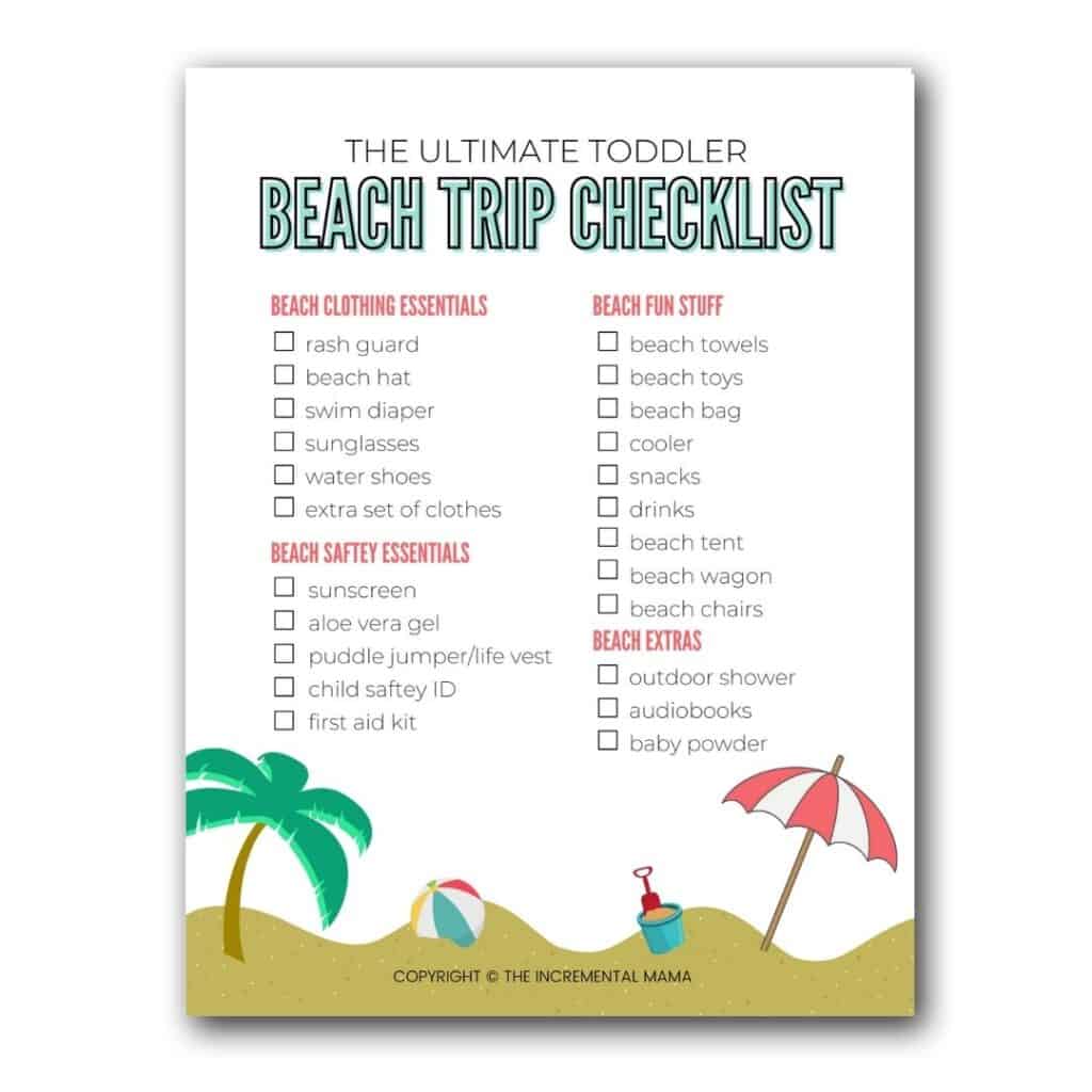 printable beach packing checklist 