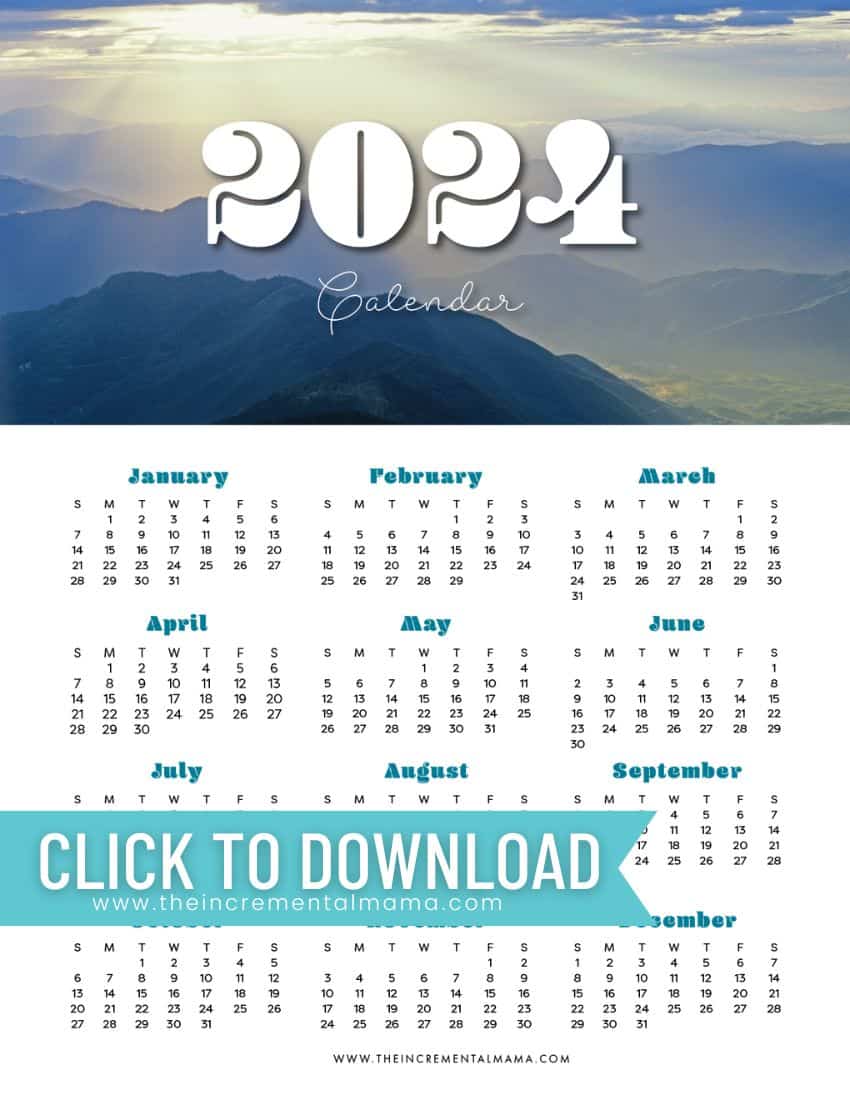 Free Printable 2024 One-Page Yearly Calendars (9 Templates)