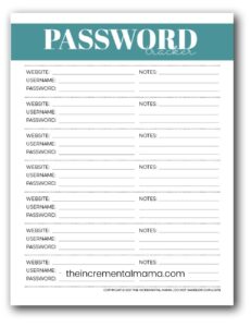 7 Free Printable Password Keeper Printables to Download Instantly