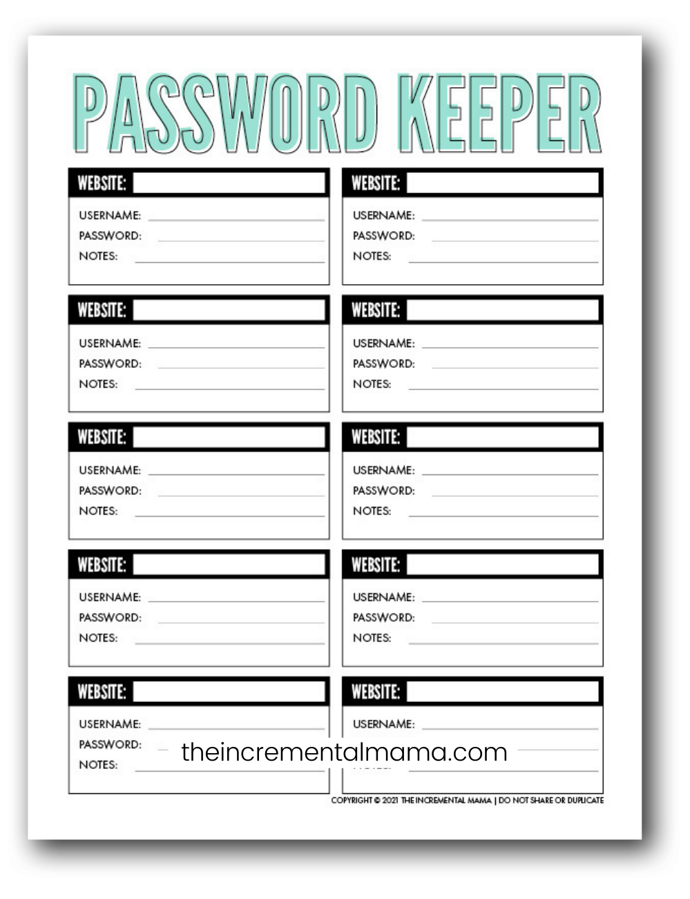 7 Free Printable Password Keeper Printables to Download Instantly