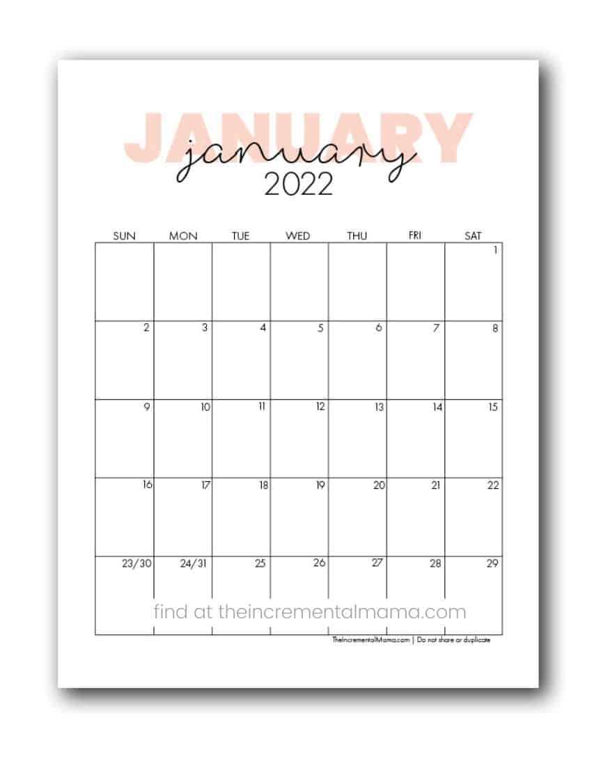 2022 Feminine Pink Calendar Printables - Free PDFs To Get Organized