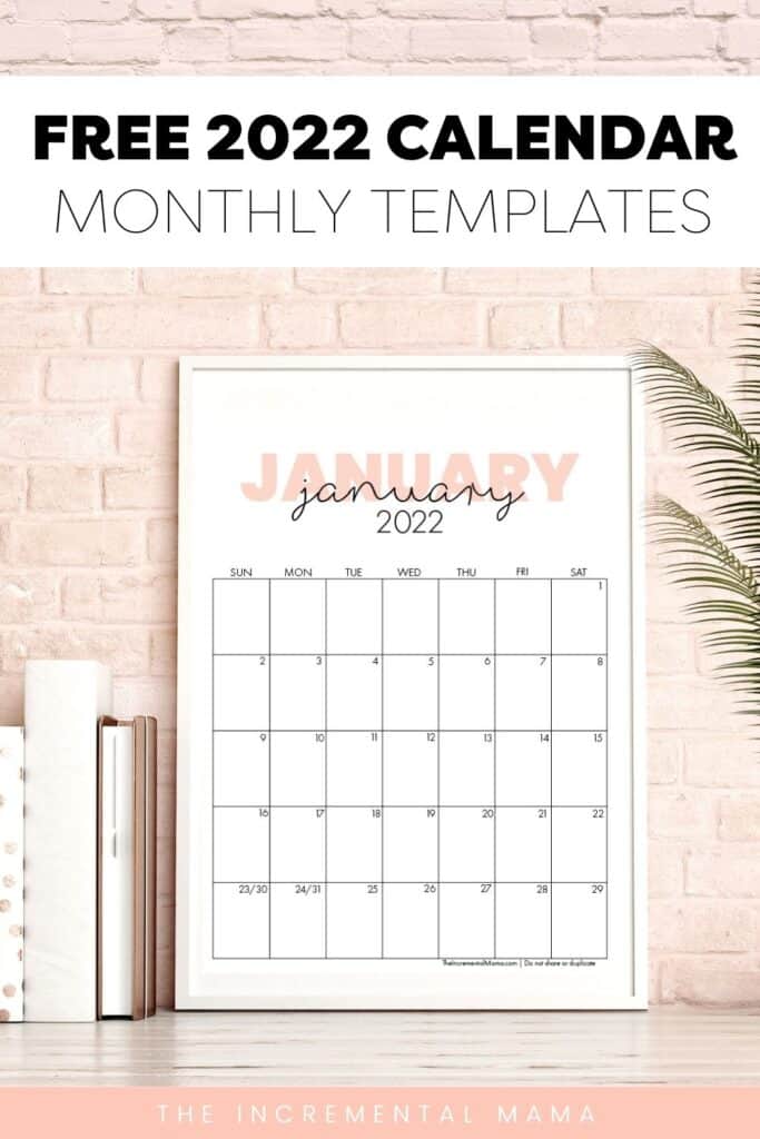 2022 Feminine Pink Calendar Printables - Free PDFs To Get Organized