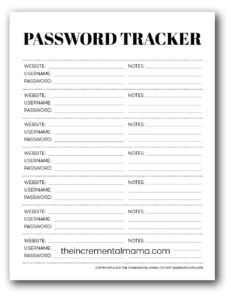 7 Free Printable Password Keeper Printables to Download Instantly
