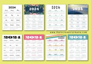 Free Printable 2024 One-Page Yearly Calendars (9 Templates)