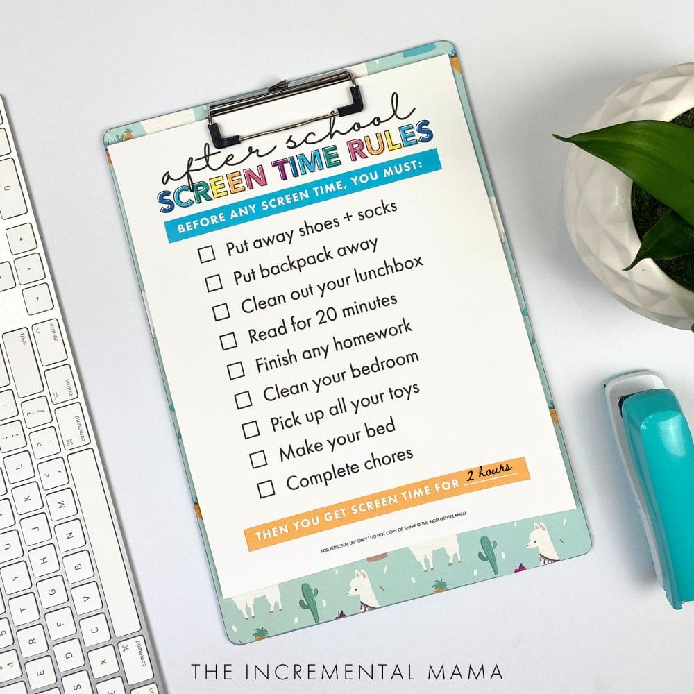 checklist template for kids