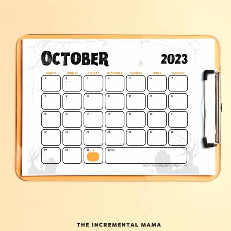 5 Free Printable Halloween Calendar Templates