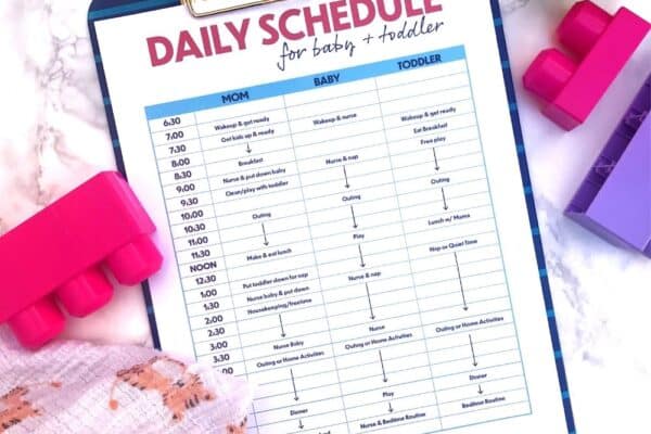daily schedule with toddler and baby