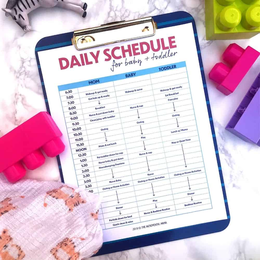 Stay at Home Mom Schedule For A Toddler And Baby Free Printable 