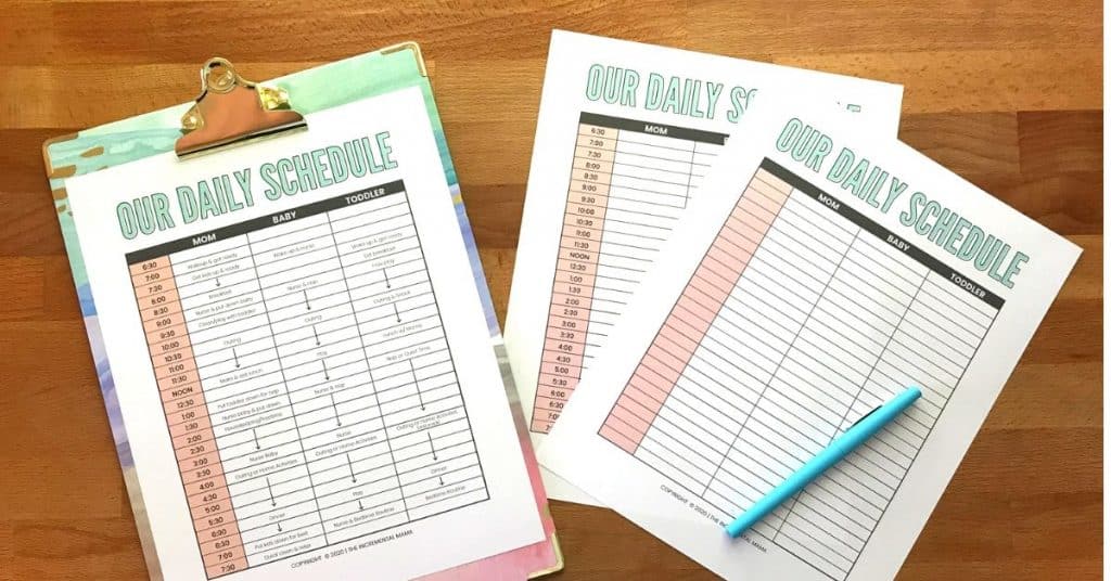 Stay-at-Home Mom Schedule for a Toddler and Baby (Free Printable)