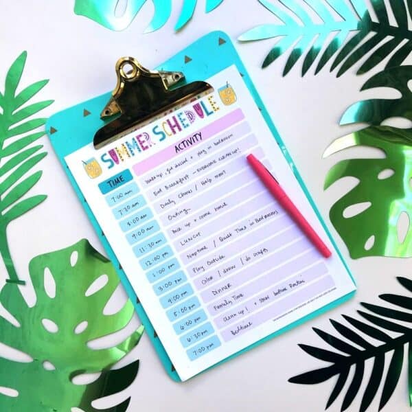 the Best Summer Schedule for Kids + Free Printable Bundle