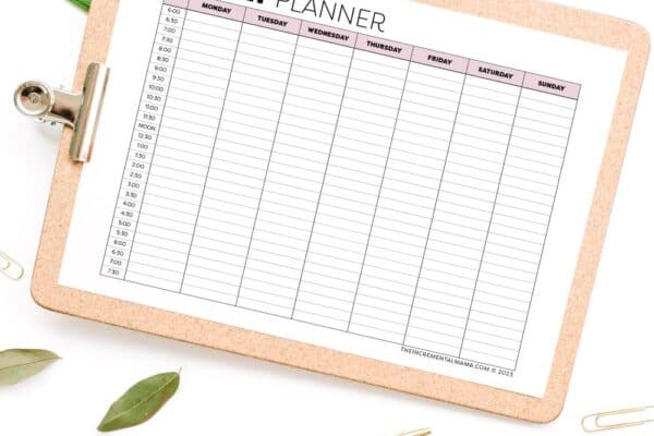 time block planner printable