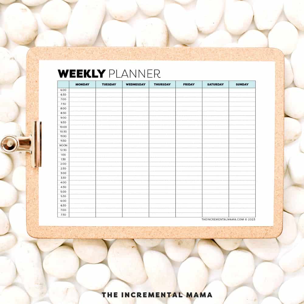 Weekly Calendar Timeblock Printable - Sunday Start - 2-Page Spread