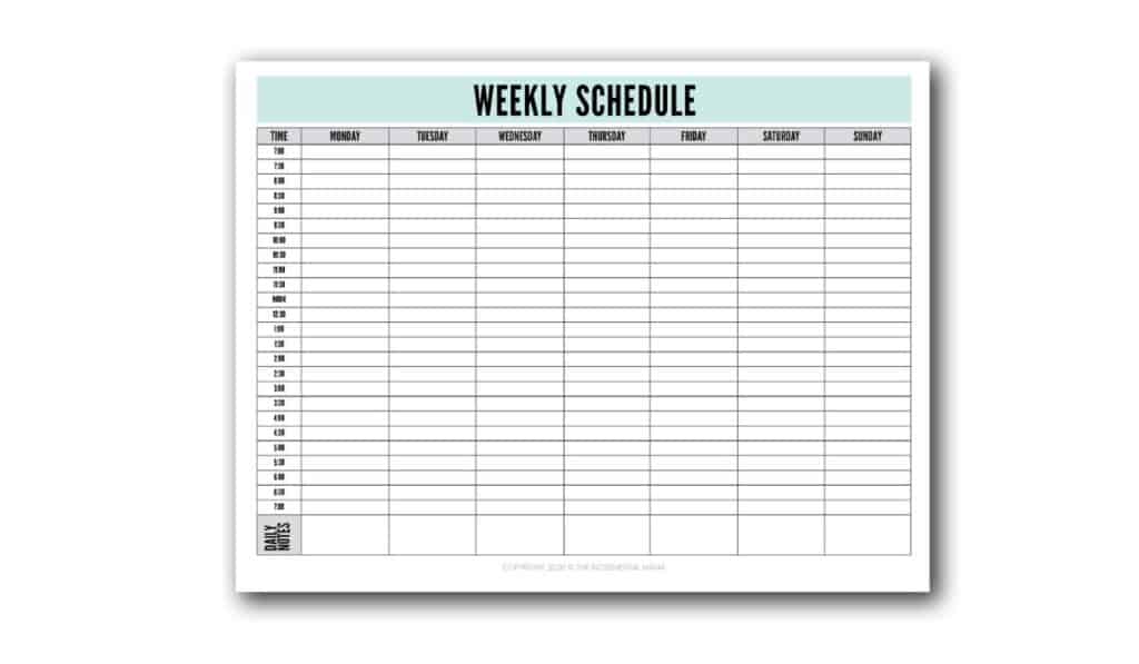 Weekly Calendar Timeblock Printable - Sunday Start - 2-Page Spread