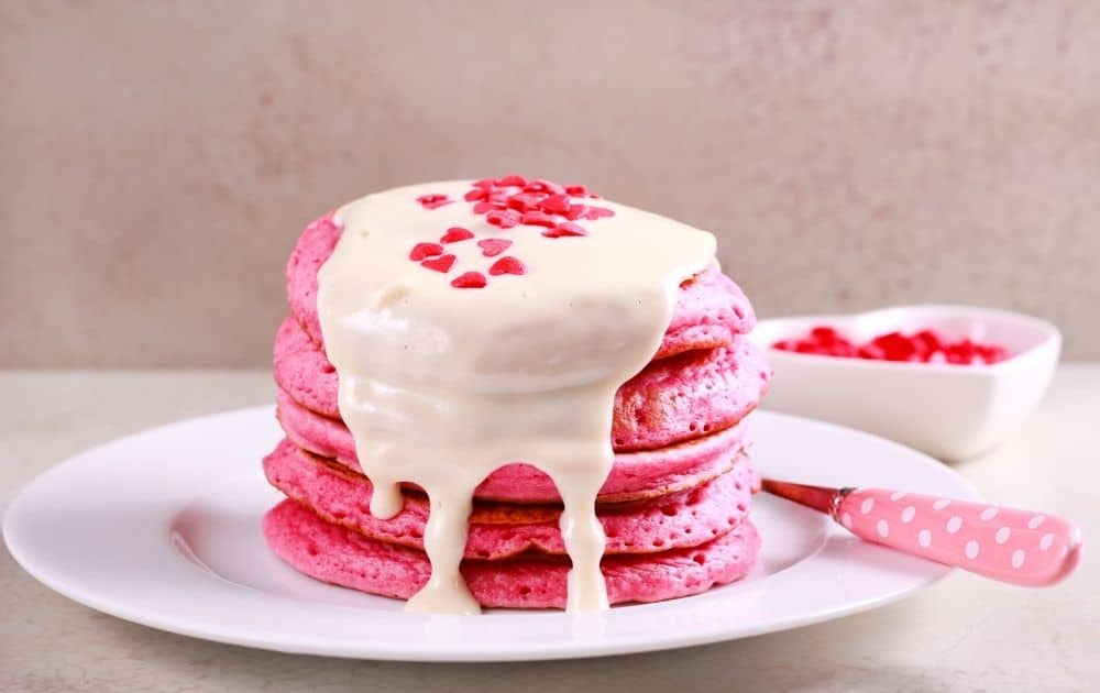 pink pancakes for valentine's day