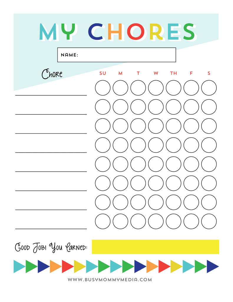 Free Chore Chart for Kids • Affinity Grove